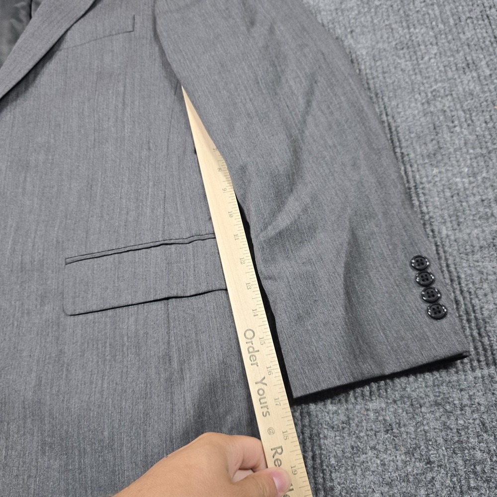 Jos A Bank Signature Collection Suit Mens 41L 35L Wool Gray‎ Herringbone 2pc - Picture 14 of 16